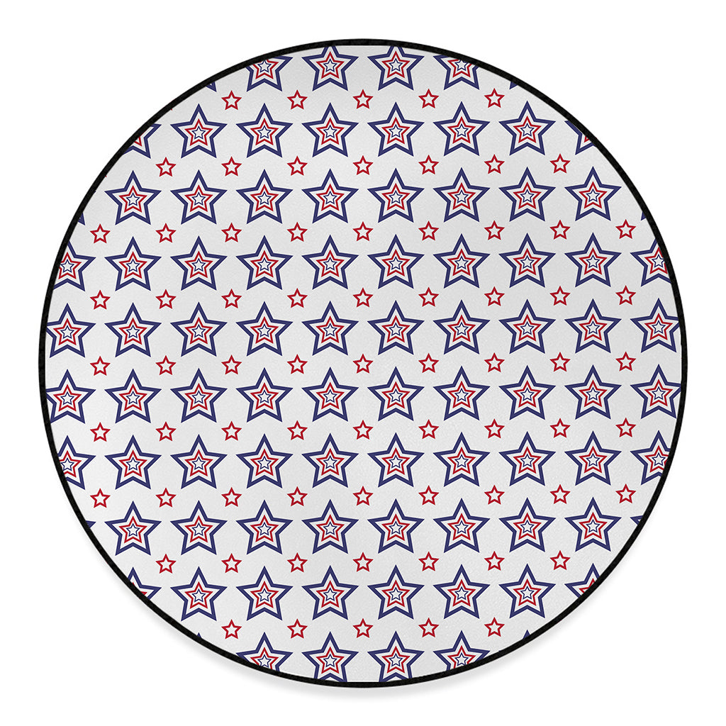 4th of July USA Star Pattern Print Round Floor Mat