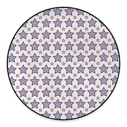 4th of July USA Star Pattern Print Round Floor Mat