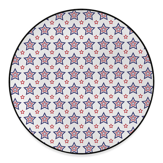 4th of July USA Star Pattern Print Round Floor Mat