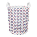 4th of July USA Star Pattern Print Round Laundry Basket