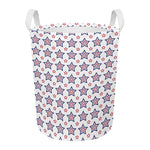 4th of July USA Star Pattern Print Round Laundry Basket