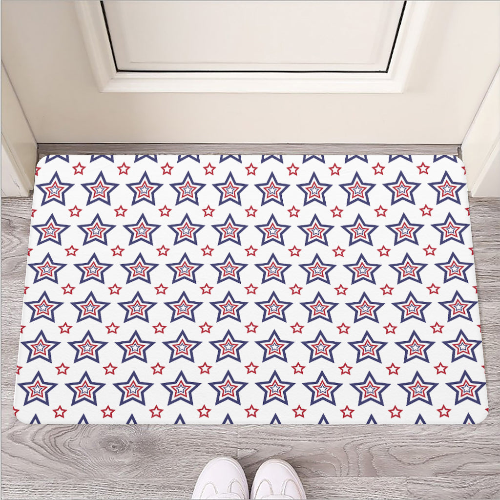 4th of July USA Star Pattern Print Rubber Doormat