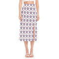 4th of July USA Star Pattern Print Side Slit Midi Skirt