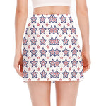 4th of July USA Star Pattern Print Side Slit Mini Skirt