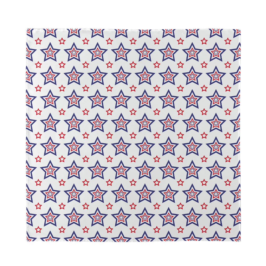 4th of July USA Star Pattern Print Silk Bandana