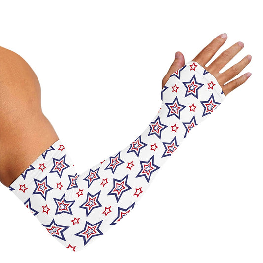 4th of July USA Star Pattern Print Sun Protection Arm Sleeves