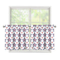 4th of July USA Star Pattern Print Tier Curtains