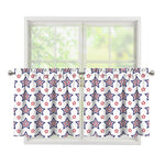 4th of July USA Star Pattern Print Tier Curtains