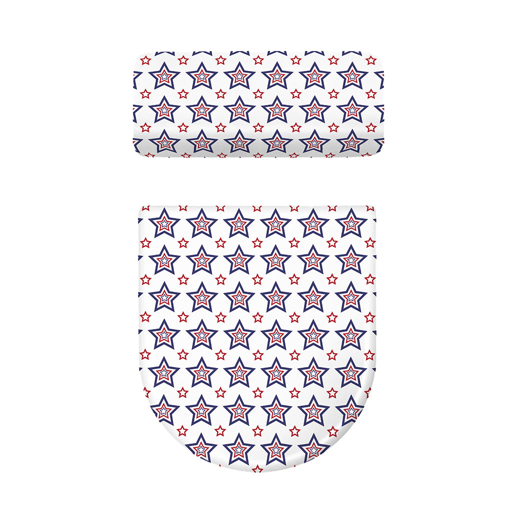 4th of July USA Star Pattern Print Toilet Lid And Tank Cover Set