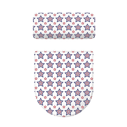 4th of July USA Star Pattern Print Toilet Lid And Tank Cover Set