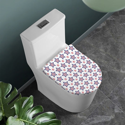 4th of July USA Star Pattern Print Toilet Lid Cover