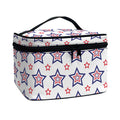 4th of July USA Star Pattern Print Travel Makeup Bag
