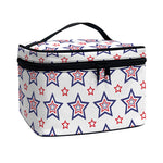 4th of July USA Star Pattern Print Travel Makeup Bag