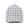 4th of July USA Star Pattern Print White Mesh Trucker Hat