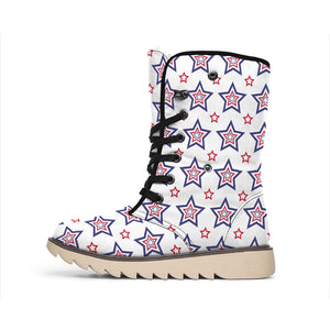 4th of July USA Star Pattern Print Winter Boots