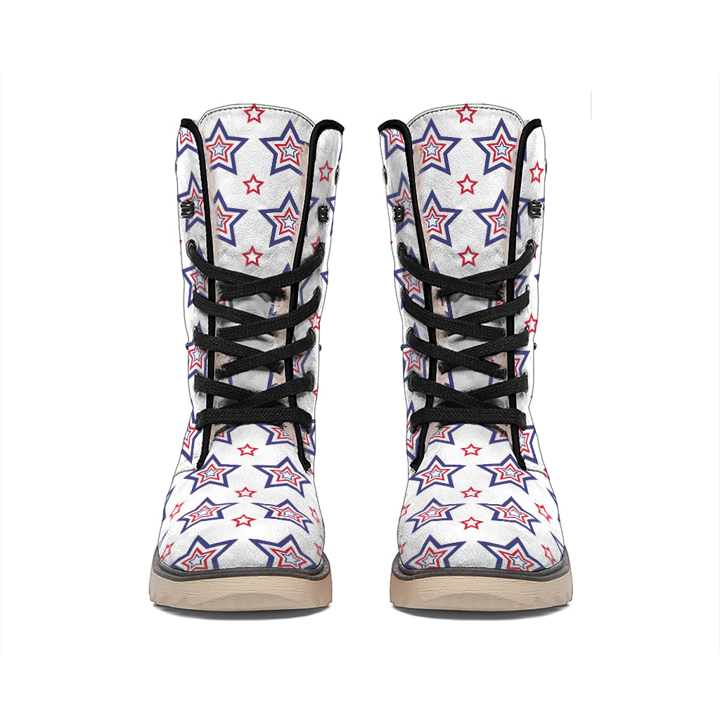 4th of July USA Star Pattern Print Winter Boots