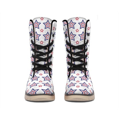 4th of July USA Star Pattern Print Winter Boots