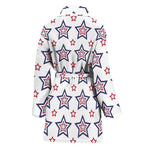 4th of July USA Star Pattern Print Women's Bathrobe