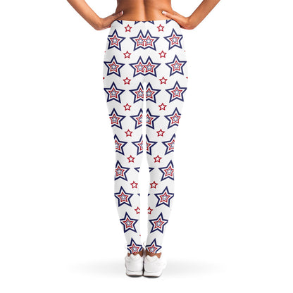 4th of July USA Star Pattern Print Women's Leggings