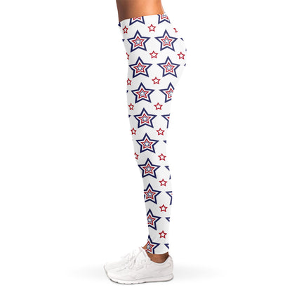 4th of July USA Star Pattern Print Women's Leggings