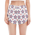 4th of July USA Star Pattern Print Women's Split Running Shorts