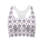 4th of July USA Star Pattern Print Women's Sports Bra