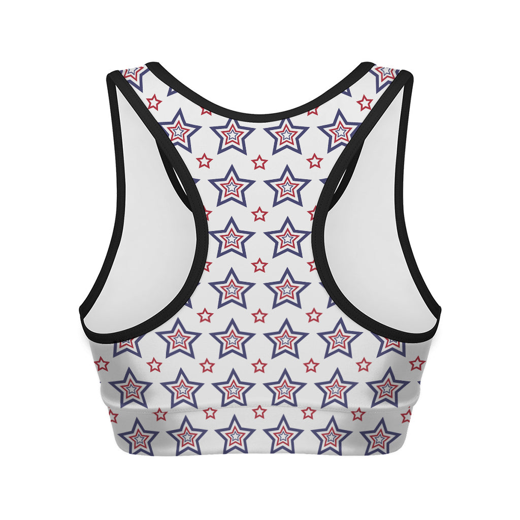 4th of July USA Star Pattern Print Women's Sports Bra