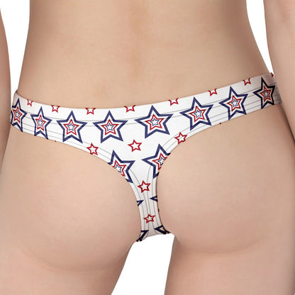 4th of July USA Star Pattern Print Women's Thong