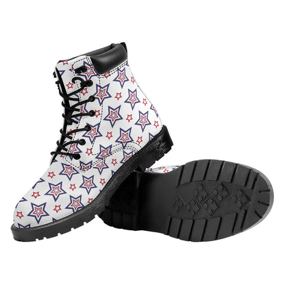 4th of July USA Star Pattern Print Work Boots