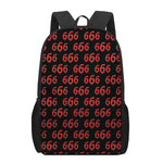 666 Satan Pattern Print 17 Inch Backpack