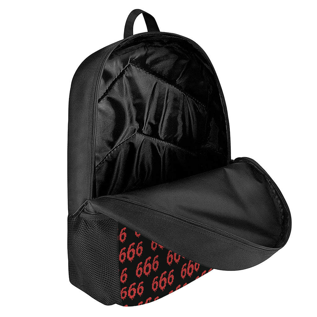666 Satan Pattern Print 17 Inch Backpack
