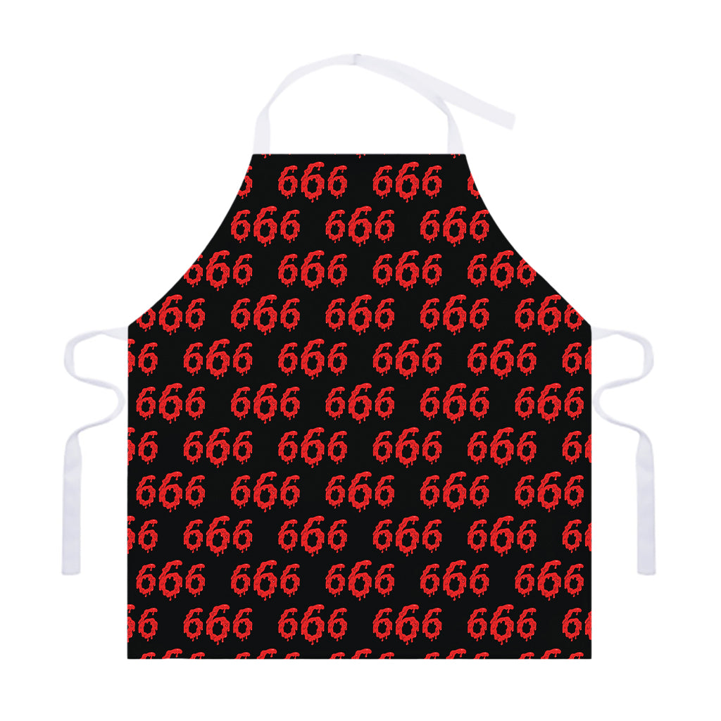 666 Satan Pattern Print Adjustable Apron