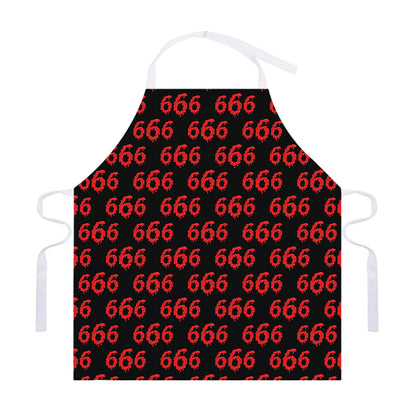 666 Satan Pattern Print Adjustable Apron