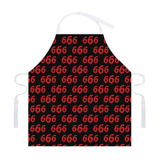 666 Satan Pattern Print Adjustable Apron