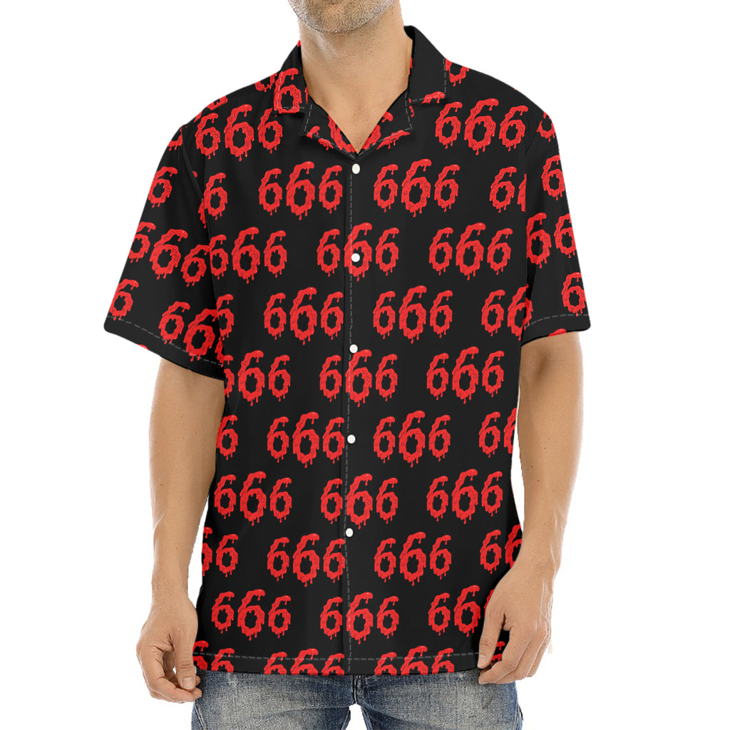 666 Satan Pattern Print Aloha Shirt