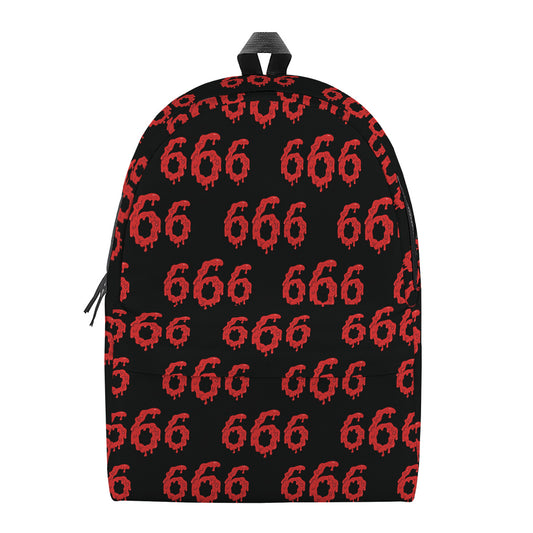 666 Satan Pattern Print Backpack