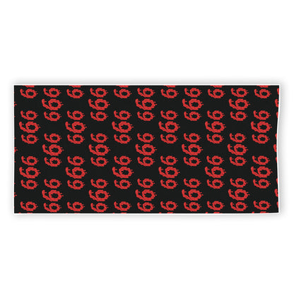 666 Satan Pattern Print Beach Towel