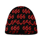 666 Satan Pattern Print Beanie