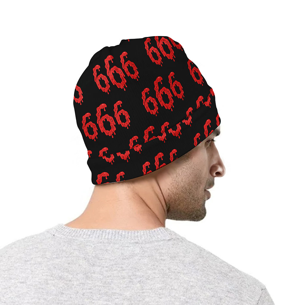 666 Satan Pattern Print Beanie