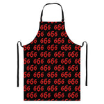 666 Satan Pattern Print Bib Apron With Pocket