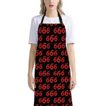 666 Satan Pattern Print Bib Apron With Pocket