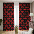 666 Satan Pattern Print Dimout Pencil Pleat Curtains