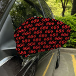 666 Satan Pattern Print Car Side Mirror Covers