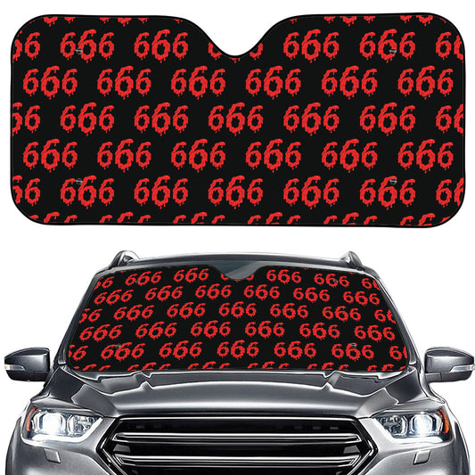 666 Satan Pattern Print Car Windshield Sun Shade