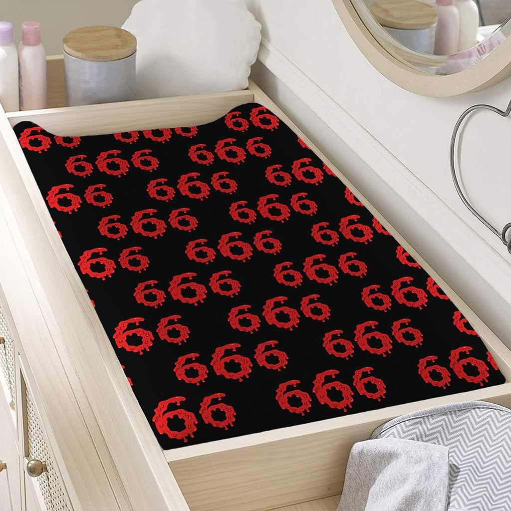 666 Satan Pattern Print Changing Pad Cover