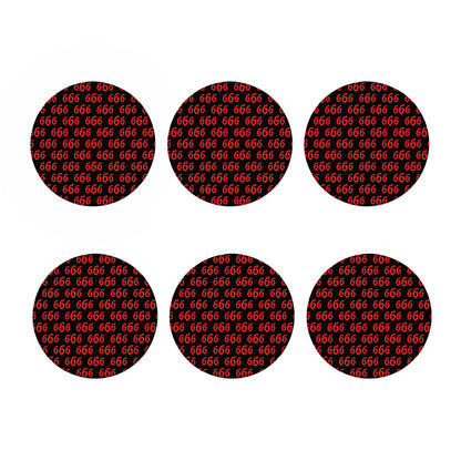666 Satan Pattern Print Coaster Set
