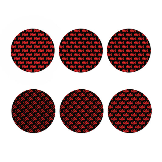 666 Satan Pattern Print Coaster Set