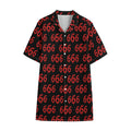 666 Satan Pattern Print Cotton Hawaiian Shirt