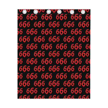 666 Satan Pattern Print Curtain