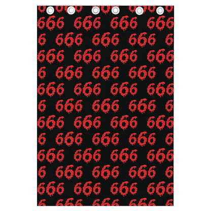 666 Satan Pattern Print Curtain